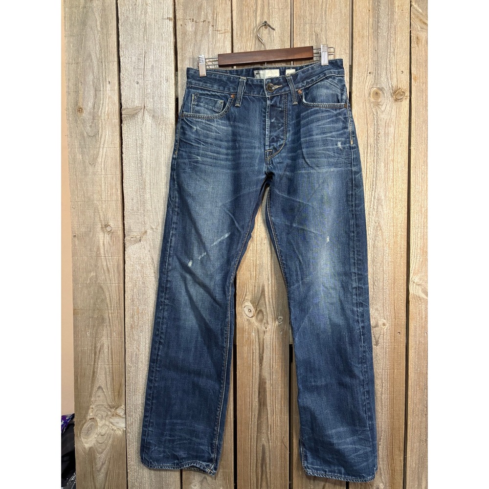 Union u-Crafted 1633 Mens‎ Straight Leg Jeans Blue Medium Wash 31R HN370E6